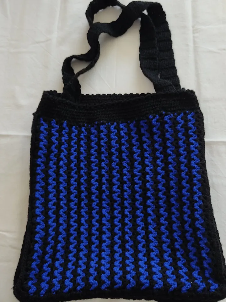 Boho Knitting Bag, Crochet Bag, Granny Square Bag, Crochet Shoulder Bag, Gift For Her, Mother&#39;s Day, Vintage Style Bag
