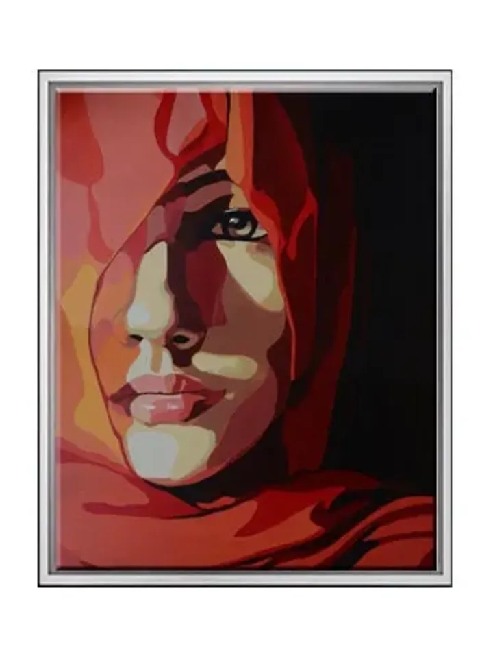 Mysterious woman Print on Canvas , Floating Frame Option, Modern Wall Art, Extra Large Canvas Wall Art