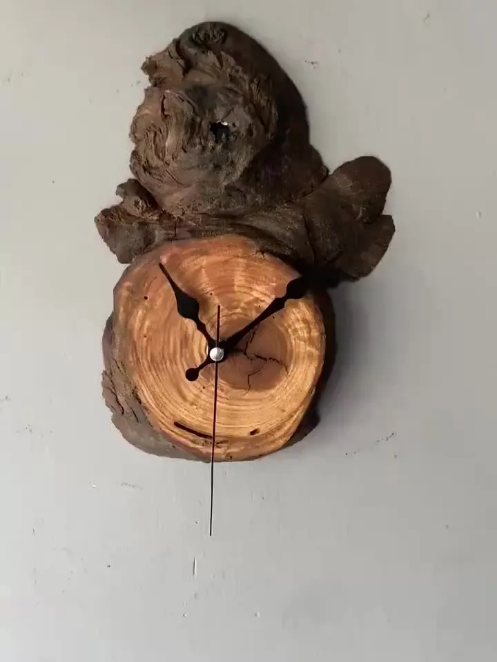 Chestnut Wood Wall Clock, Unique Wall Clock, Farmhouse Wall Clock, Rustic Wall Clock, Small Wall Clock, Handmade Clock