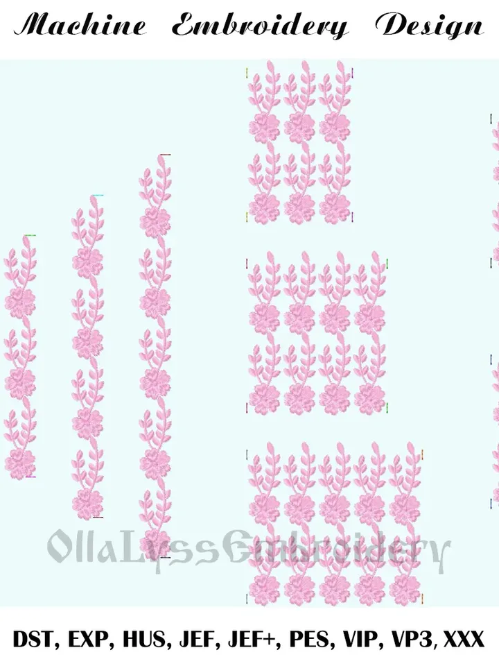 Floral endless border 2 embroidery design