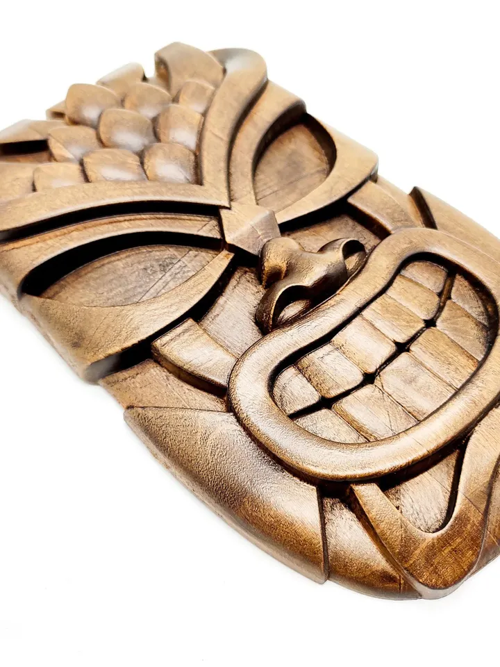 Wooden Tiki Mask, Wood decor, Wall decor, wall panel, Wooden wall panel, Wooden mask, Wooden tiki mask, Hawaiian tiki mask, Carved mask