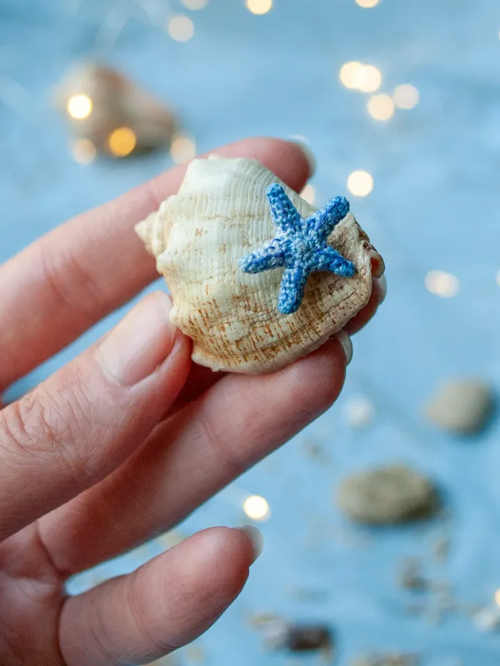 Miniature colorful STARFISH, Tiny crochet sea animals, Micro Starfish amigurumi, Nautical decor for dollhouse or diorama