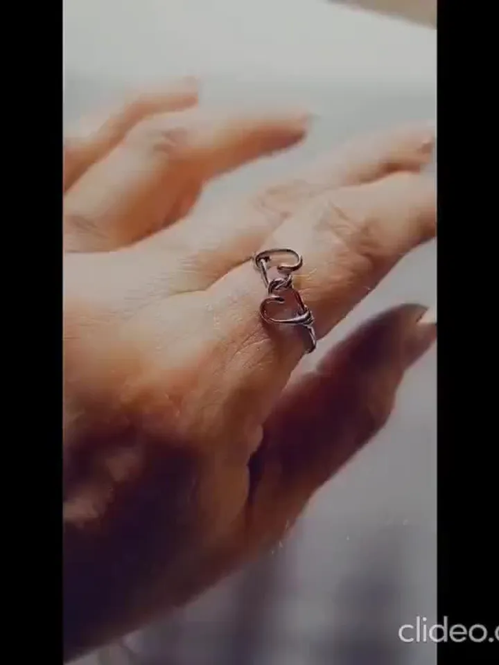 Heart Ring, Heart Toe Ring, Love Ring, Double Heart Ring, Heart Ring, Boho Ring, Silver Stacking Ring, Braid Ring, Minimalist Heart Ring