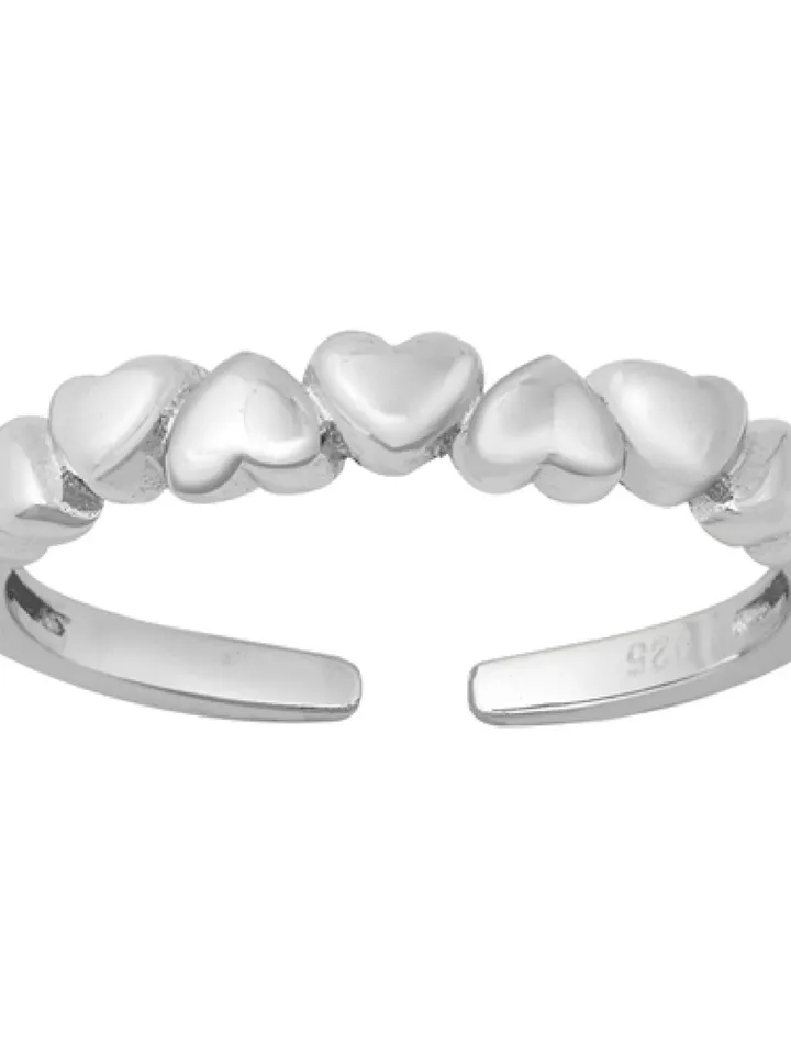 Toe Ring · Sterling Silver Heart Toe Ring · Heart toe ring · Gift under 10 ·Puffed heart Toe Ring · Adjustable Heart Toe ring #toerings