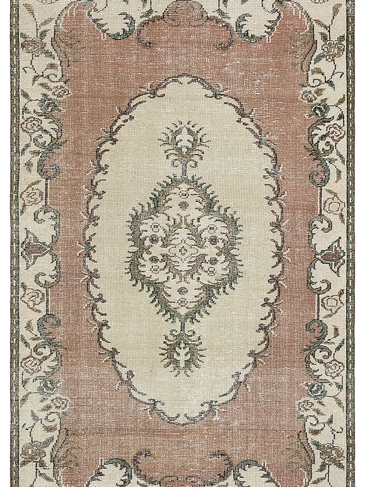 BohoChicTurk: Handwoven Oushak Style Vintage Turkish Rug, 5x9ft, Perfect for Boho Home Decor.