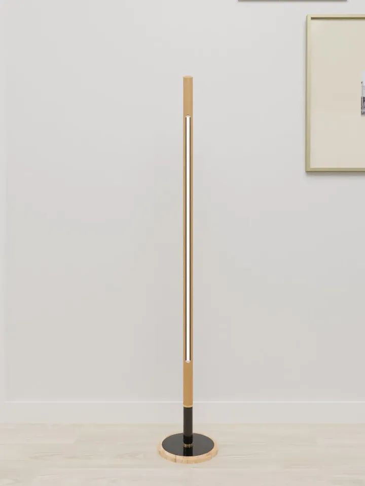 Wooden floor lamp, modern LED floor lamp, cylinder floor lamp