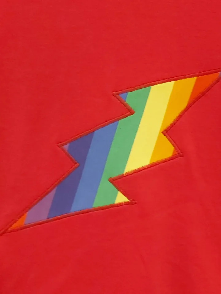 Rainbow symbol applique t shirt