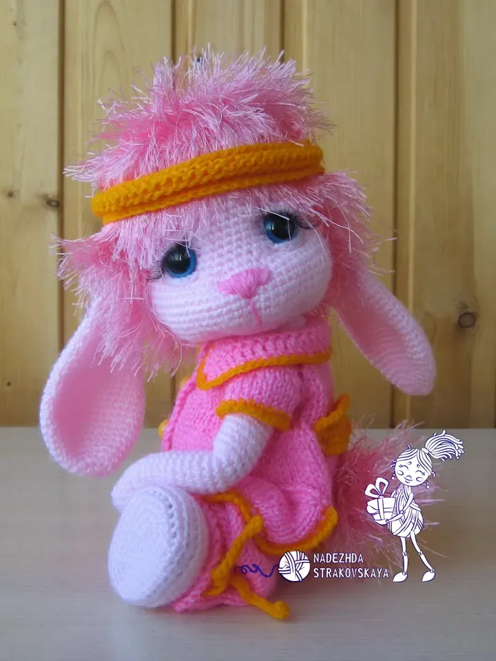 Crochet pattern Set 4 in 1: Bunny Roseatte (crochet and knitting), Bunny Sunny, Bunny In Beret and Bunny in Blue