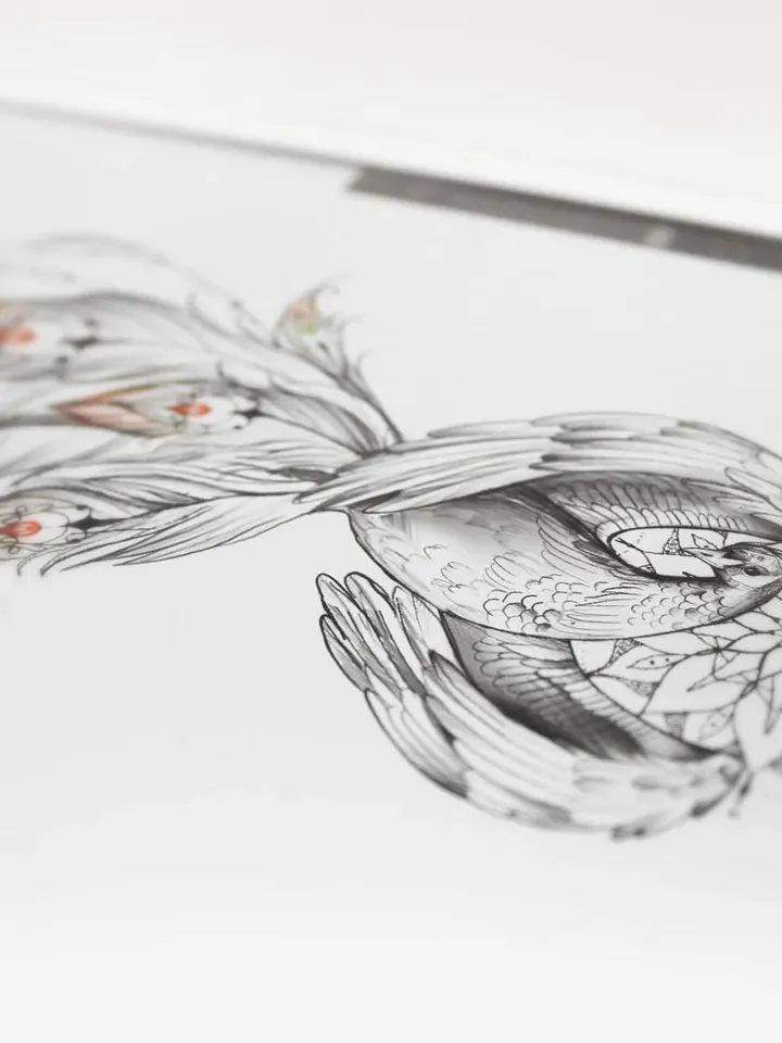 Phoenix Tattoo Sketch Phoenix Tattoo Design Firebird Tattoo Design for Woman, Instant download PDF, PNG, JPG files