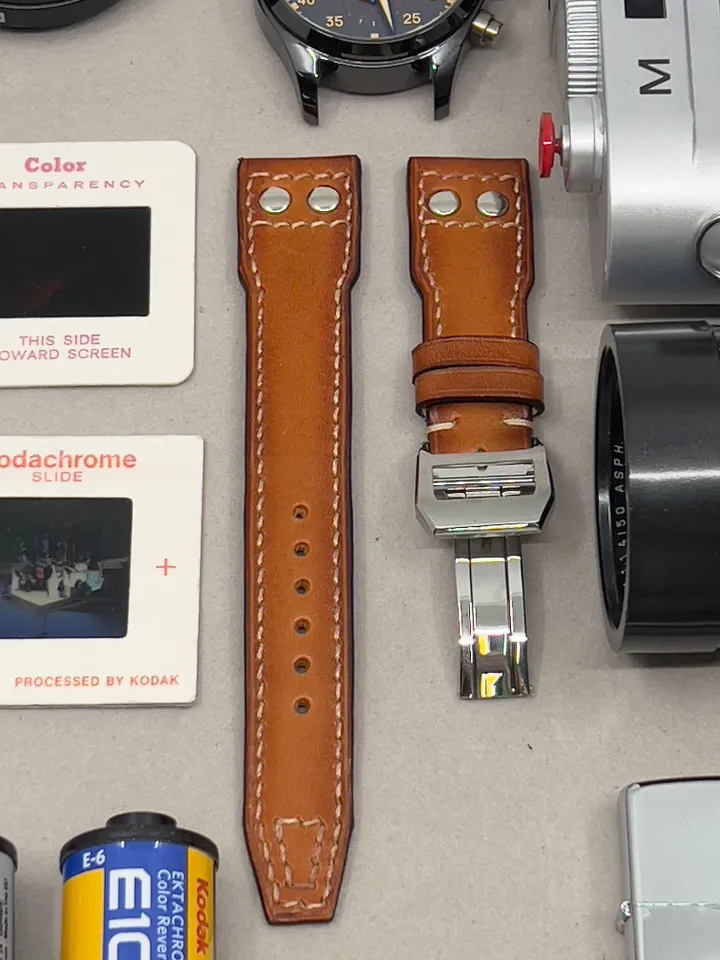 Pilot Leather Watch Strap, Aged Leather Watch Band 21mm, Mens Aviation Brown wrist Watch Band 22mm, Uhrenarmband aus Leder, Gift Ideas