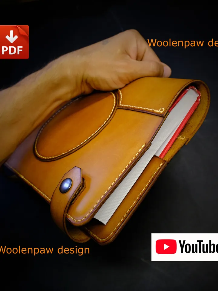 Leather pattern - book cover  4 sizes - designed from Woolenpaw