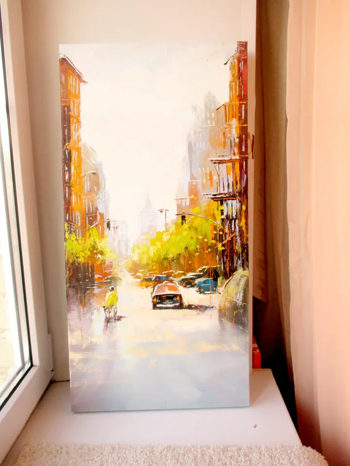 New York Painting Original Oil Painting on Canvas, Modern City Painting by "Walperion Paintings"