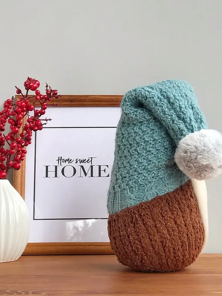 Swedish gnome with blue hat, Hygge decor for home, Winter gnome decor