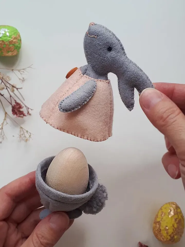 Felt Bunny Egg Holder Pattern , Easter Table Decorations , Easter Ornaments , Easter Bunny Decor , Felt Pattern