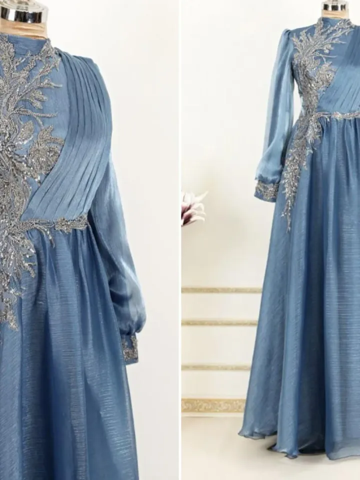AHUNARE HIJAB - Wedding Dress, Muslim Evening Gown, Nikah, Islamic Wedding, Engagement, Bridesmaid,