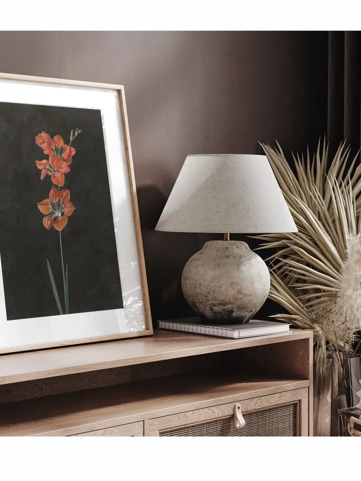 Red Lily Flower on Dark, Vintage Still Life Printable Wall Art Decor, Digital Download | 343