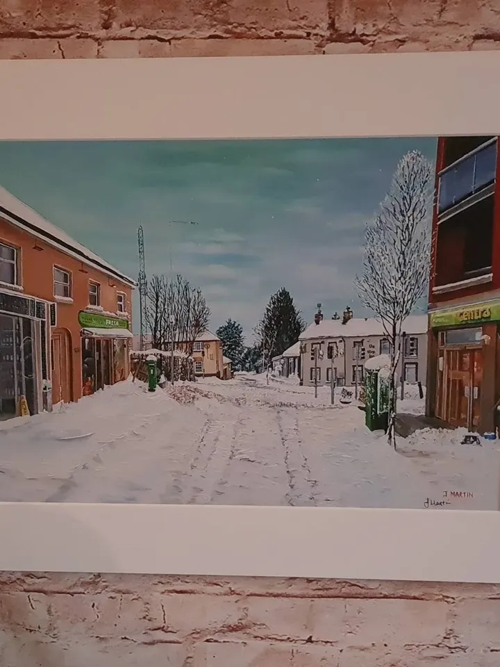 Stepaside Village during Storm Emma Dublin Ireland, Irish Village, unmounted, unframed