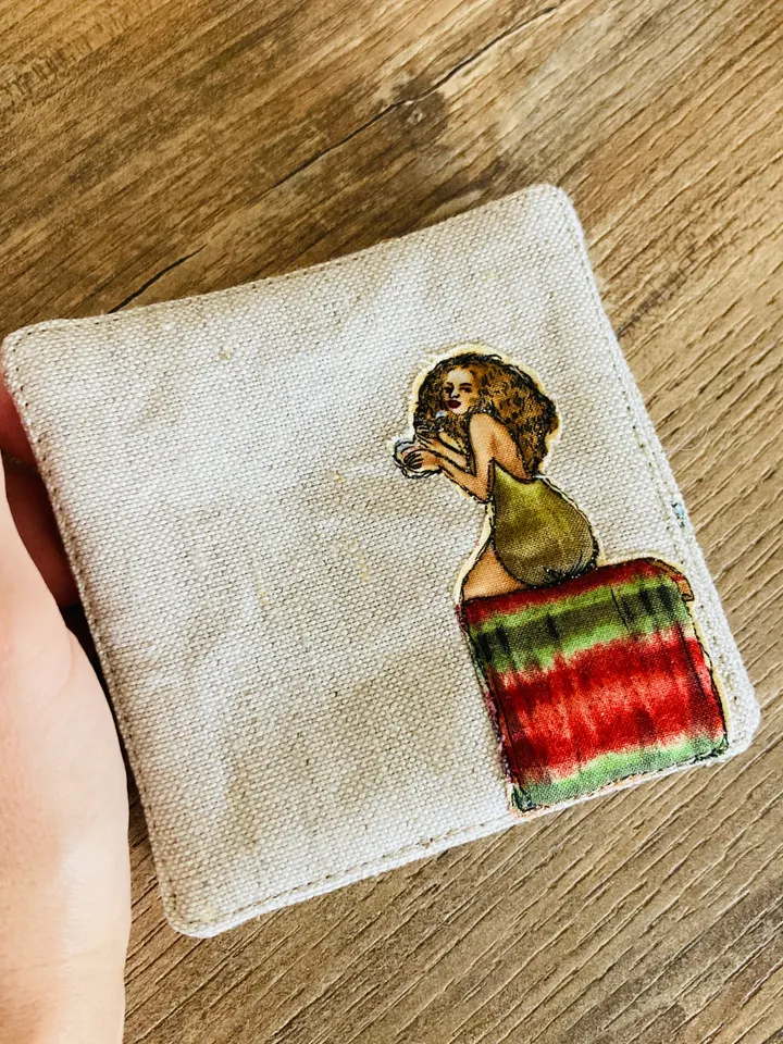 Set of 7 linen coasters