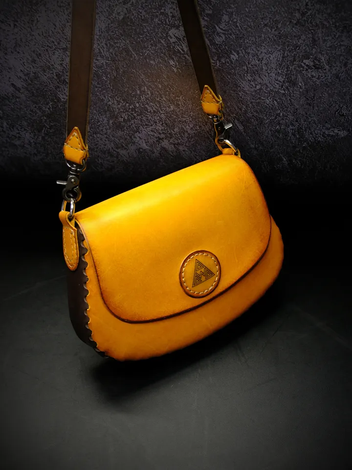 Lady's bag, handbag - NS5 Half-stitchless leather pattern by Woolenpaw