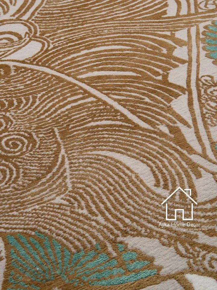 Vally Silky Hand Tufted Erase Pattern Traditional Area Rug Woolen Carpet Large Area Rug Silk & Wool For Customized Size Dm us