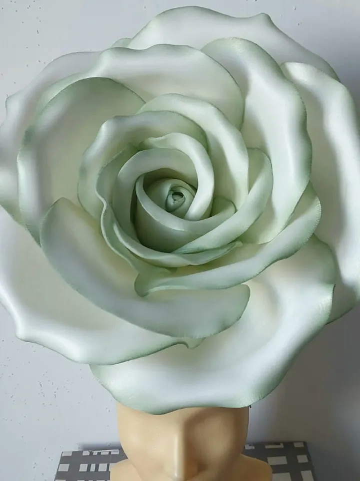 Giant rose fascinator, Wedding Floral headdress, Bridal headband bloom headpiece Bride hairband Garden party