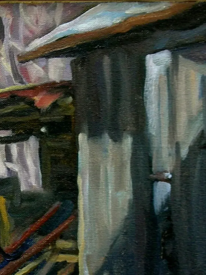 14x18 Landscape Painting -Old Shed/Radio Flyer- Oil on Canvas, Plein Air Contemporary Impressionist Oil, Signed Original Realist Fine Art