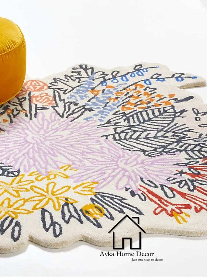 Ayka Pomo Woolen Area Rug For Hall Kitchen Living Room Bed Room Bath Room Dining Room Kids Room Carpet Christmas Gift