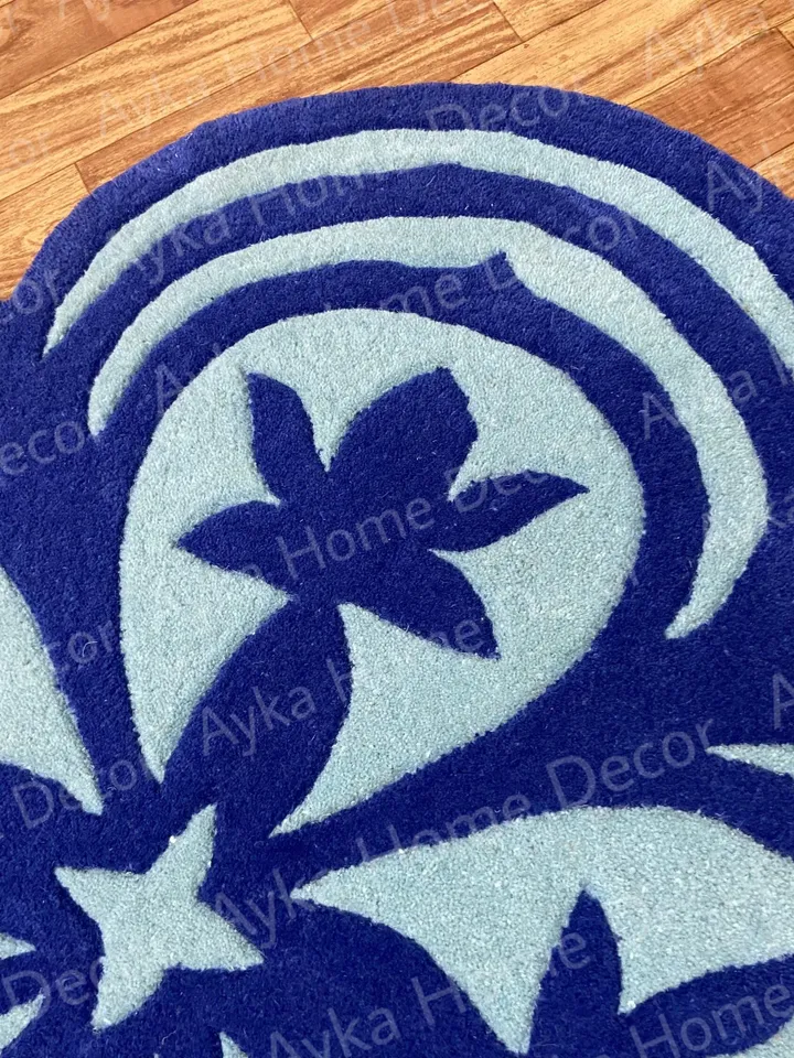 Whito Stip Woolen Handmade Area Rug For Hall Kitchen Living Room Bed Room Bath Room Dining Room Kids Room Carpet / Christmas Gift / Rugs