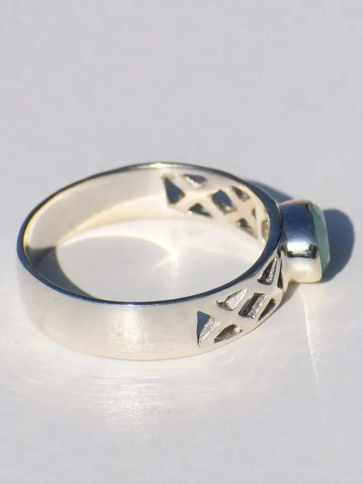 Chalcedony Ring, Sterling Silver Ring, Handmade Ring, Gemstone Ring, Statement Ring, Promise Ring, Precious Ring, Anniversary Gift For Her