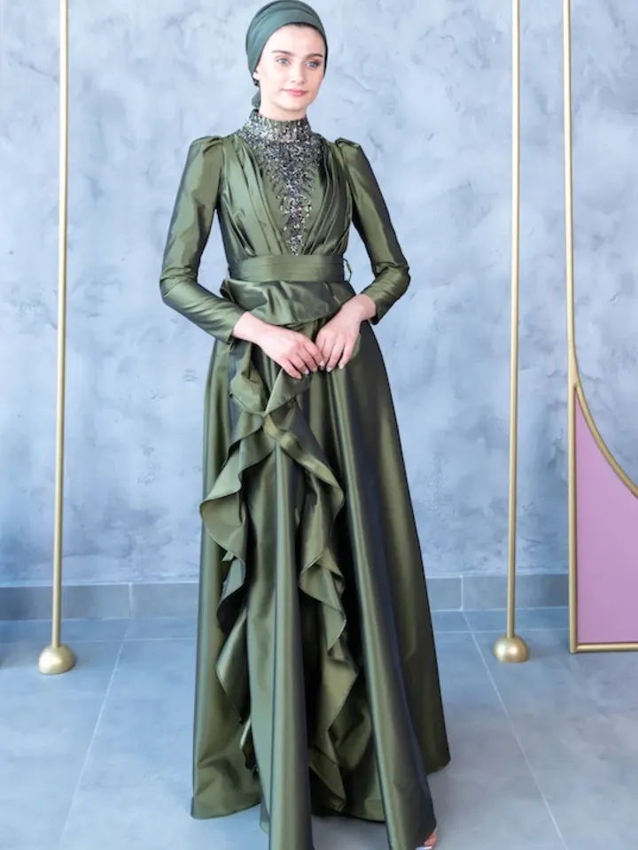 AHUNARE HIJAB - Wedding Dress, Muslim Evening Gown, Nikah, Islamic Wedding, Engagement, Bridesmaid,