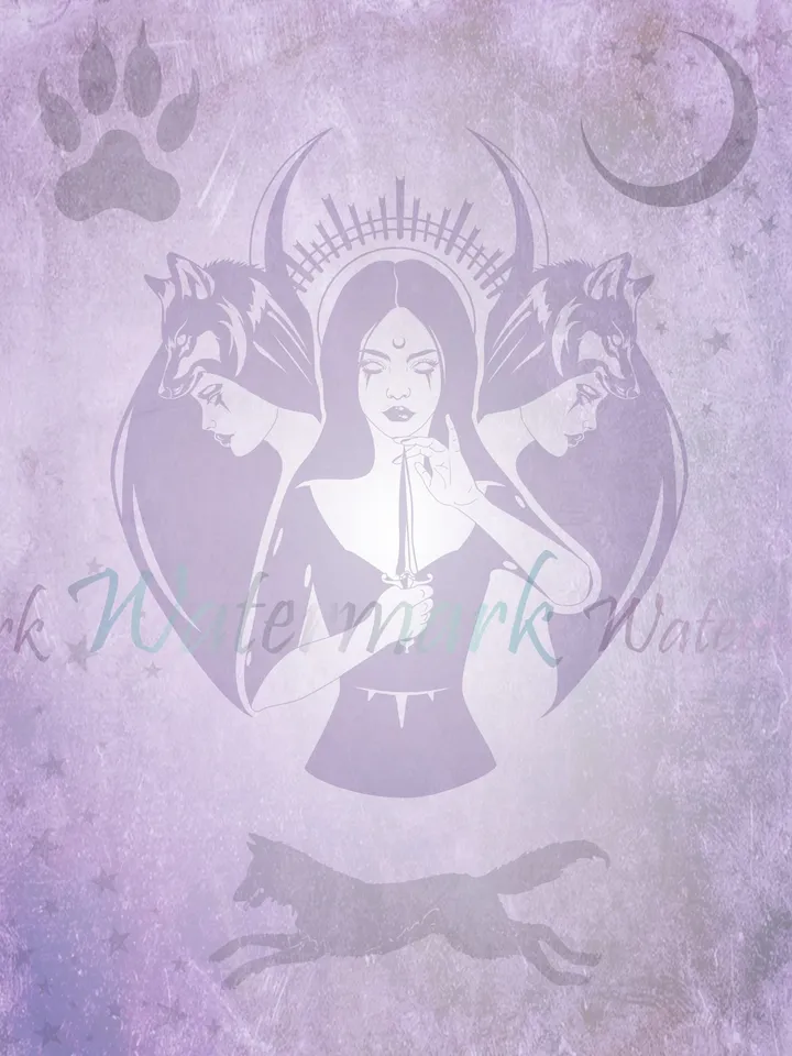 Hecate Stationery Set | Hekate Spell Paper | Triple Goddess Pages | Goddess Letter Paper | Grimoire Page | Book of Shadow Set | Wolf Page