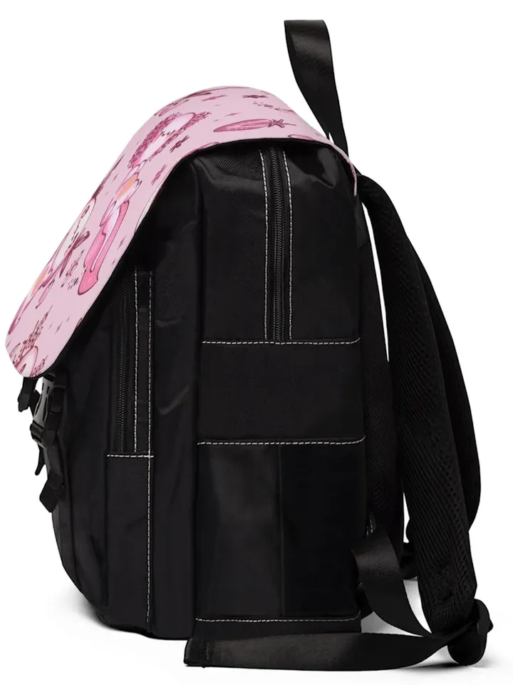 Kawaii Axolotl TTRPG Shoulder Backpack | Over the Shoulder Tabletop Roleplaying Game Bag of Holding, Compact Sized Accessory Bag, DnD5e