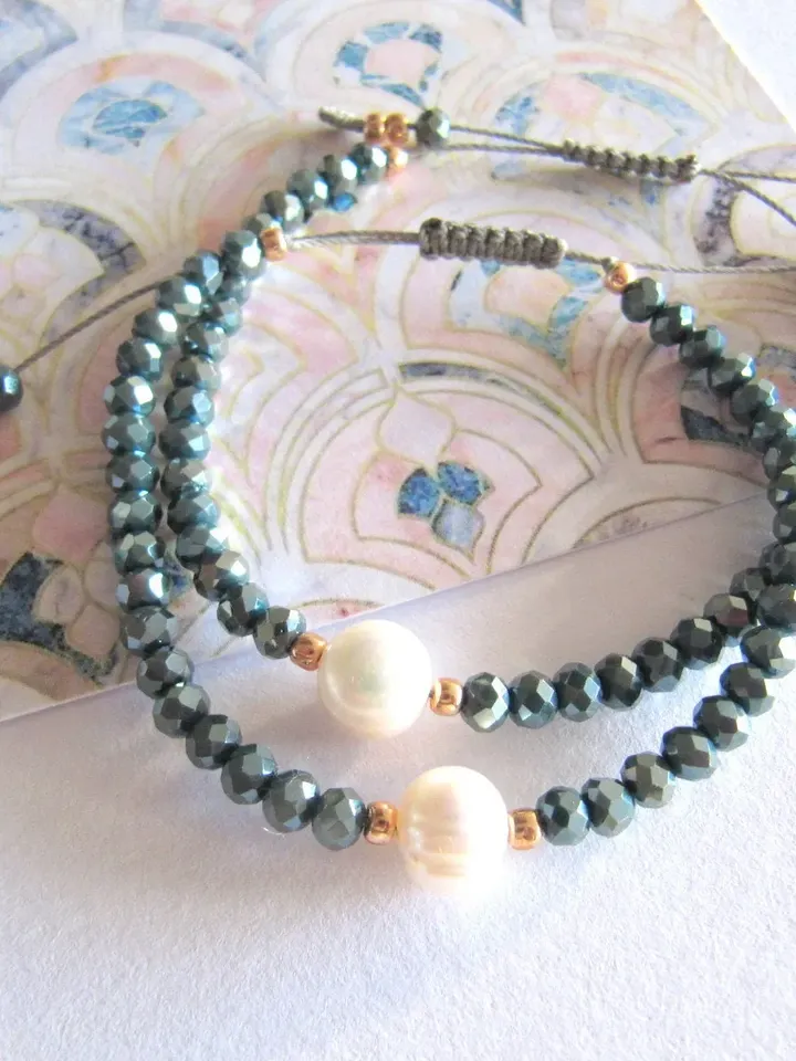 Beaded bracelet boho chic style, macrame beaded bracelet, gift for women, bracelet gift best friend, stacking bracelet, Valentine day gift