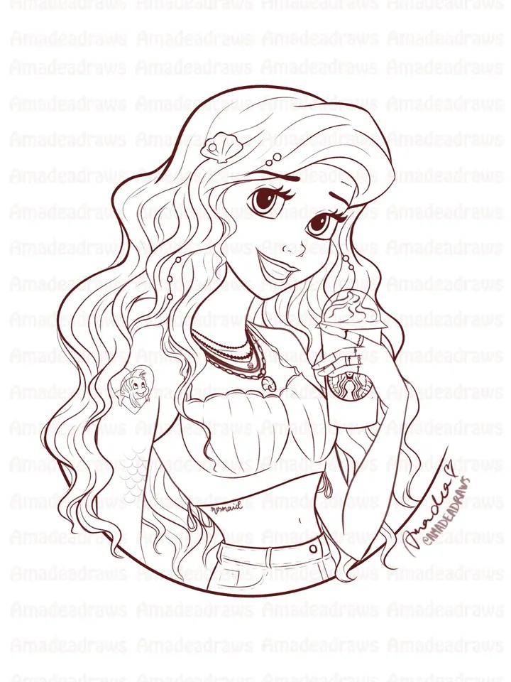 Modern Princesses Coloring Book/Digital/Instant Download