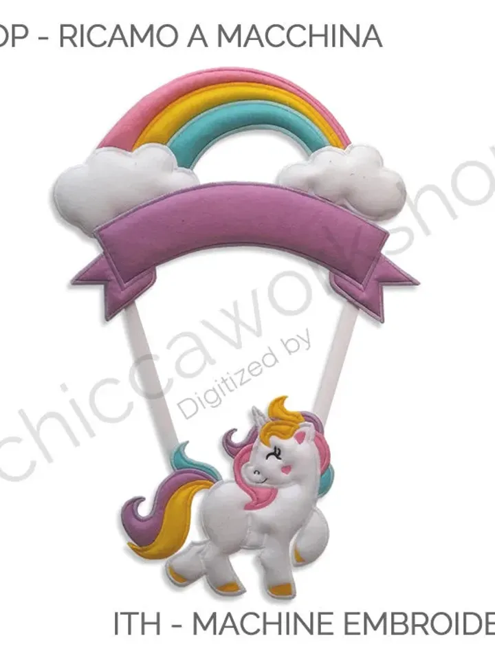 ITH Ghirlanda Unicorno Appeso- Ricamo a macchina con tutorial