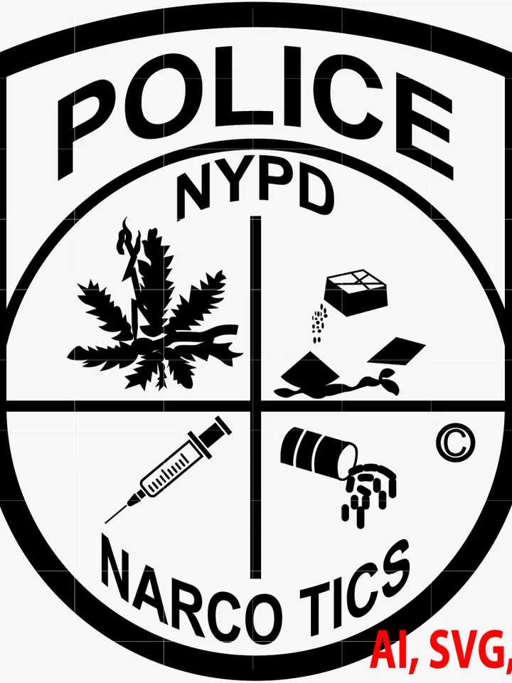 New York Police Department Narcotics Badge, Logo, Seal, Custom, Ai, Vector, SVG, DXF, PNG, Digital
