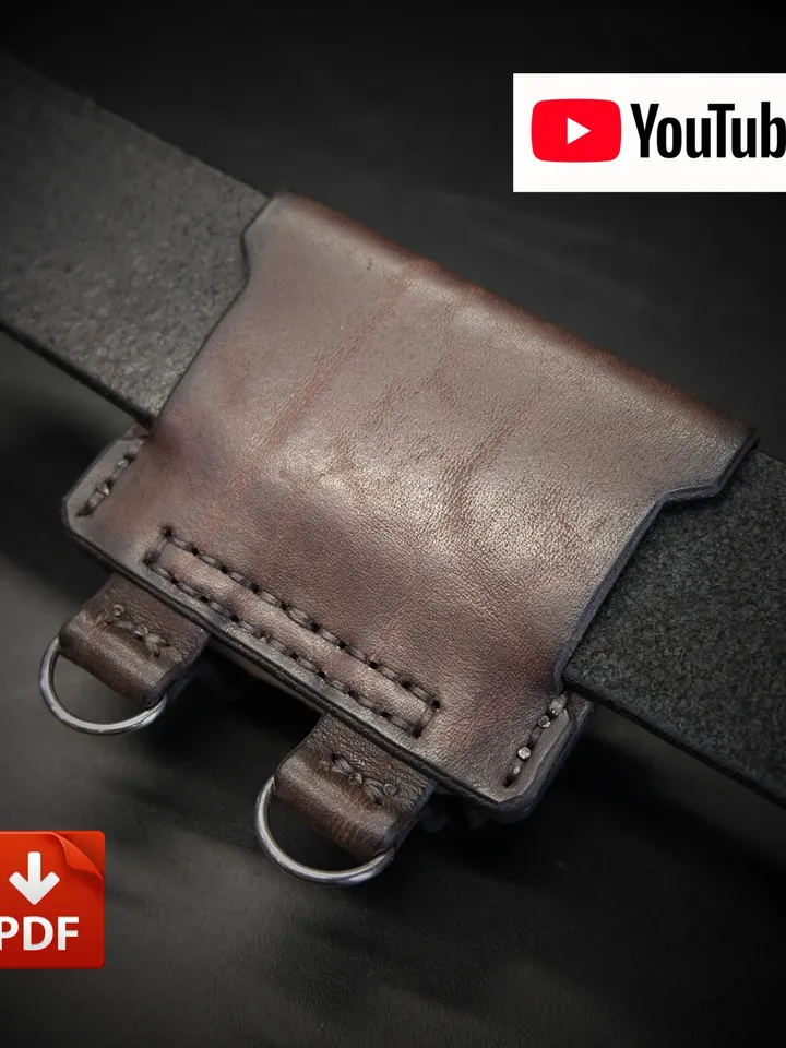Leather pattern to make AirPods Pro - belt case. OTH12