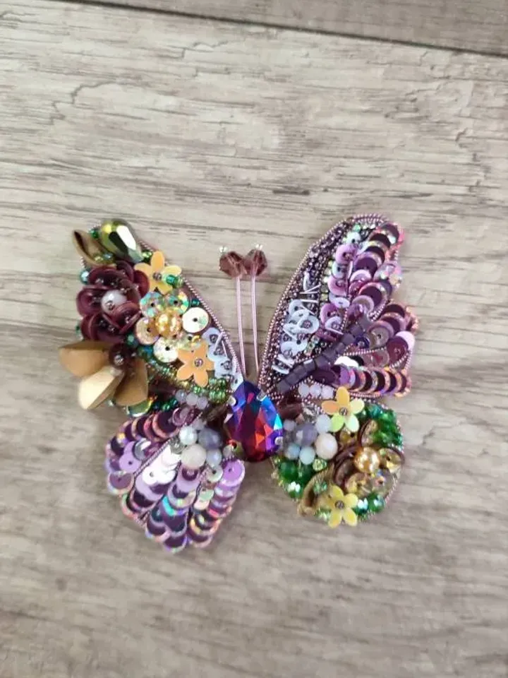 Brooch embroidery Embroidered butterfly brooch, Beaded butterfly brooch, butterfly pins, embroidered pins, beaded brooches