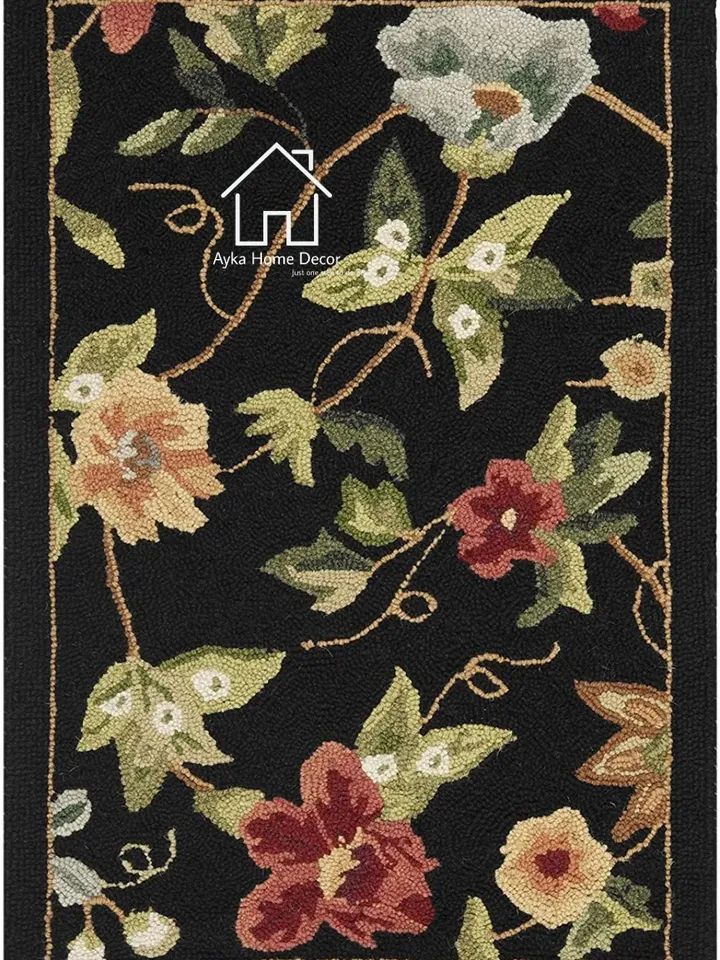 Ayka Flora HandMade Tufted 100% Fine wool Trending carpets and rugs for Living Room and for kids room / Flower Collection Rug/Christmas Gift