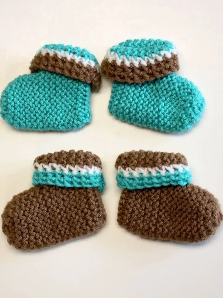 Knit Baby Booties Set for Twin Babies, Baby Shoes, Twin Gift Ideas, Baby Socks and Slippers, Twin Baby Photo Shoot Prop, New Baby Gifts