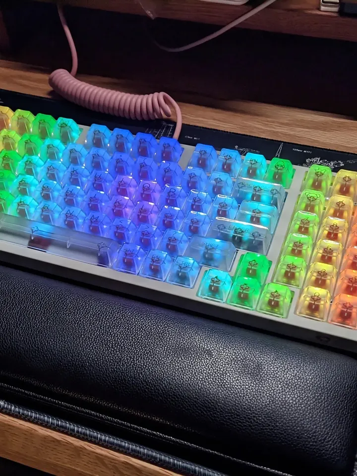 Clear keycap Backlight keycap Transparent keycap Mechanical keyboard keycap Keycap set White keycap