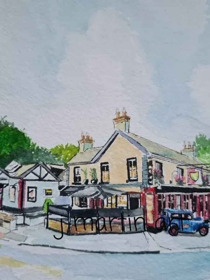 Crossroads, Milltown, The Dropping Well pub, Classons Bridge, Churchtown Road, Dartry Road, unmounted, Unframed