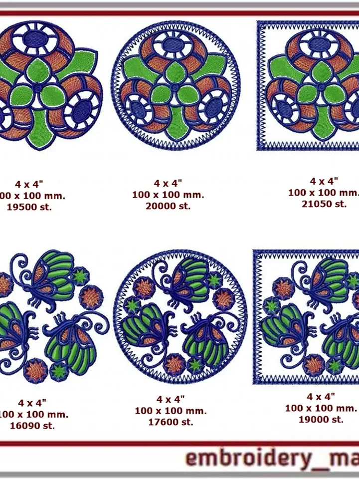 Set of 22 plant machine embroidery designs In the hoop project