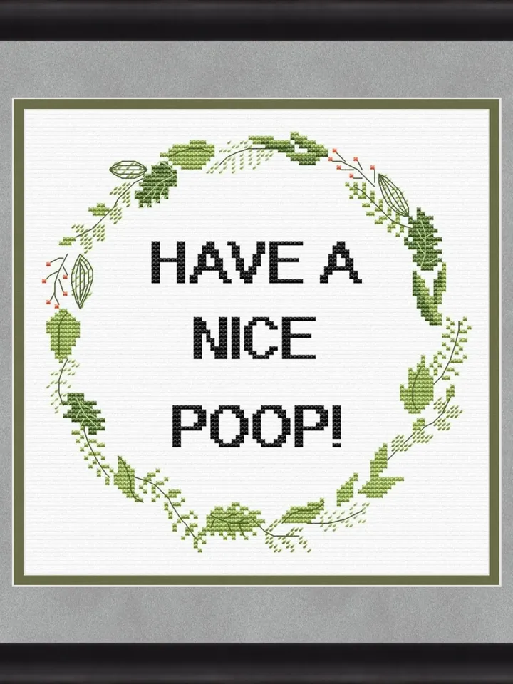 Funny Cross Stitch Pattern, Subversive Cross Stitch, Have A Nice Poop Cross Stitch Pattern, Modern Cross Stitch Pattern
