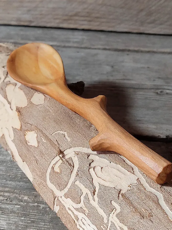Ninth anniversary gift, Willow wood gift, Wedding anniversary willow, Handmade wooden teaspoon, Small measuring spoon