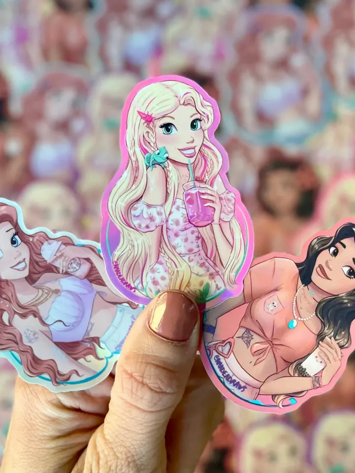 3 Modern Princesses Sticker BUNDLE | Hydroflask Sticker | Laptop Sticker | Disney Sticker | Small Gift | Disney Gift |Glitter