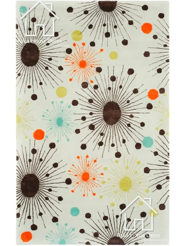 Ayka Leonard Hand Tufted 100% Pure Woolen Living Room Carpet / Hall Rugs / Dining Rugs / Kids Rugs / Woolen Rug / Christmas Gift