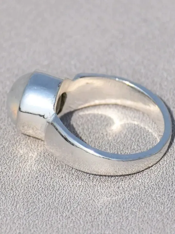 Natural Rainbow Moonstone Ring, June Birthstone, 925 Sterling Silver Ring, Natural Stone Ring, Promise Ring, Etsy Ring, Moonstone Jewelry