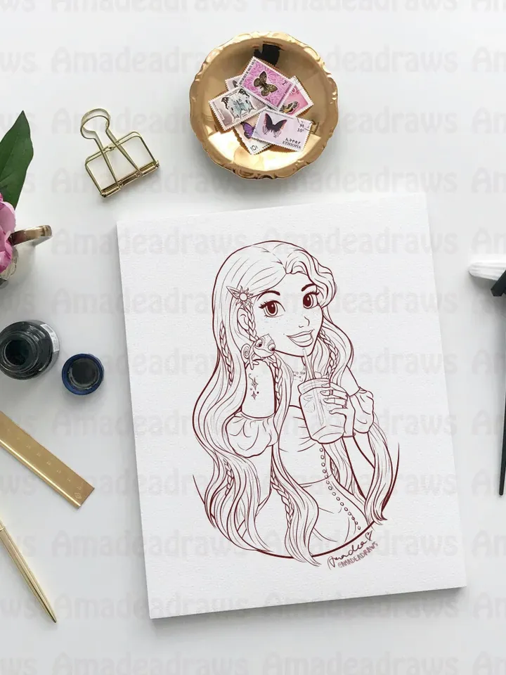 Modern Princesses Coloring Book/Digital/Instant Download