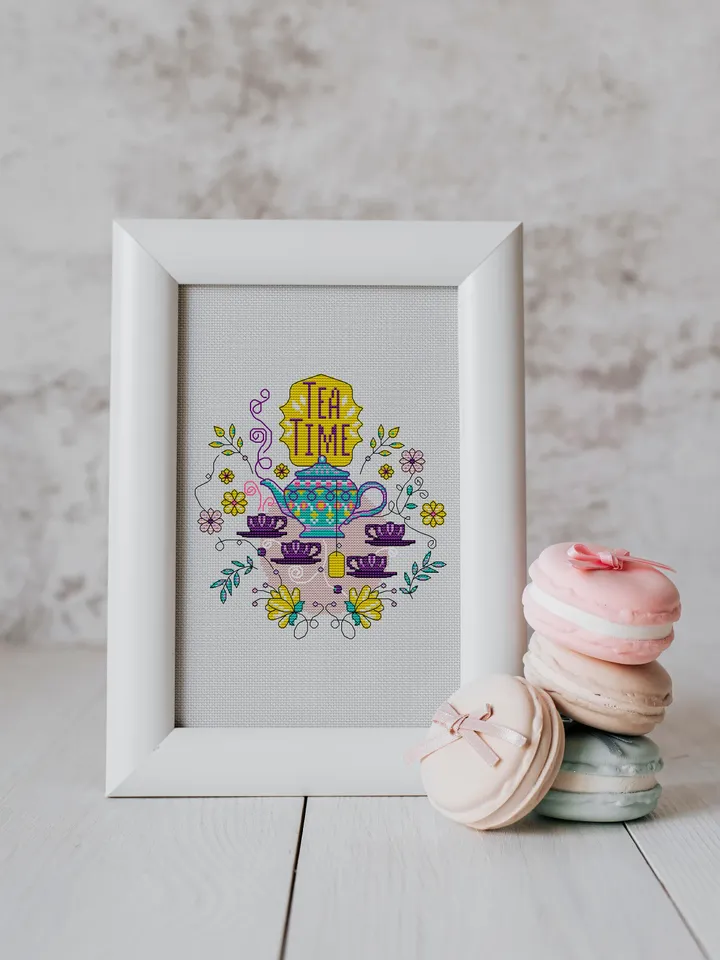 Time for Tea Cross Stitch Pattern Digital Pattern Kitchen Still Life ...